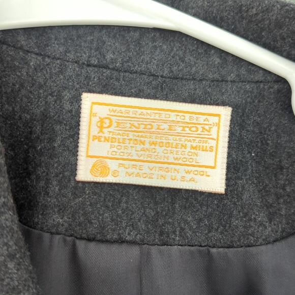 VTG Pendleton Blazer Womens 12 Gray Wool USA Oversized Workwear Career Classic - Picture 3 of 10